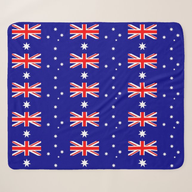 Patriotic Sherpa Blanket mit australischer Flagge Sherpadecke (Vorderseite (Horizontal))