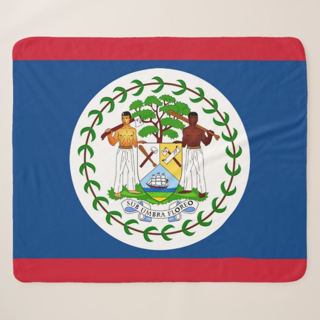 Patriotic Sherpa Blanket mit Belize-Flagge Sherpadecke (Vorderseite (Horizontal))