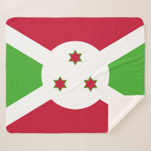 Patriotic Sherpa Blanket mit Burundi-Flagge Sherpadecke