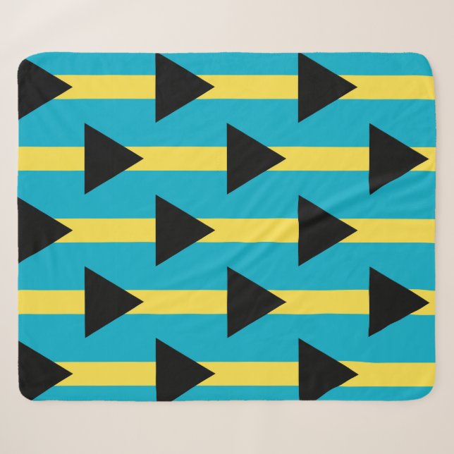 Patriotic Sherpa Blanket mit der Flagge Bahamas Sherpadecke (Vorderseite (Horizontal))