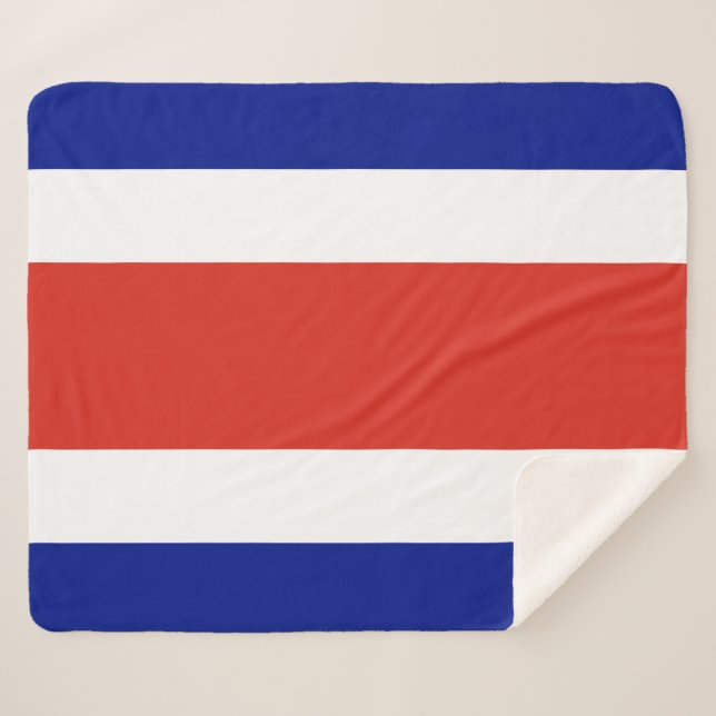 Patriotic Sherpa Blanket mit der Flagge Costa Rica Sherpadecke (Vorderseite (Horizontal))