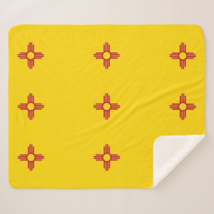 Patriotic Sherpa Blanket mit der Flagge New Mexico Sherpadecke