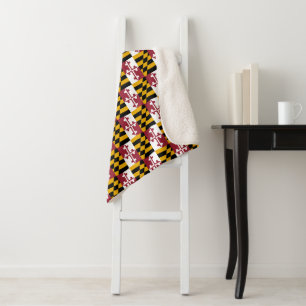Patriotic Sherpa Blanket mit der Flagge von Maryla Sherpadecke