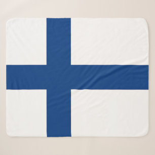 Patriotic Sherpa Blanket mit finnischer Flagge Sherpadecke