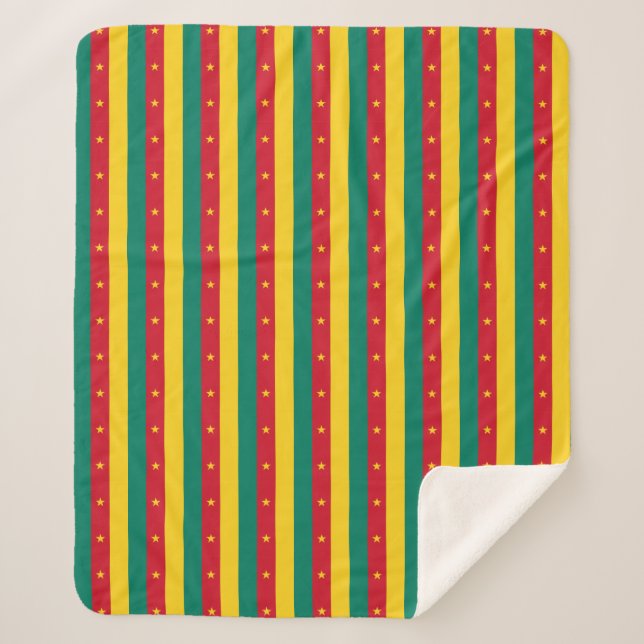 Patriotic Sherpa Blanket mit Flagge Kameruns Sherpadecke (Vorderseite)