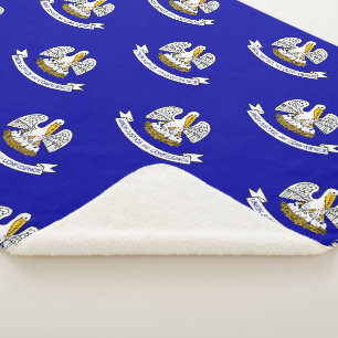 Patriotic Sherpa Blanket mit Flagge Louisiana Sherpadecke