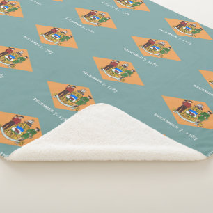 Patriotic Sherpa Blanket mit Flagge von Delaware Sherpadecke