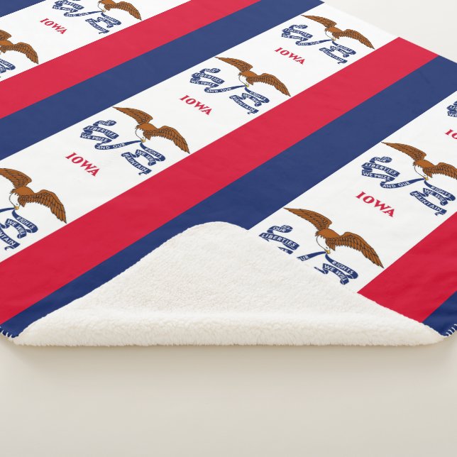 Patriotic Sherpa Blanket mit Flagge von Iowa Sherpadecke (3/4)