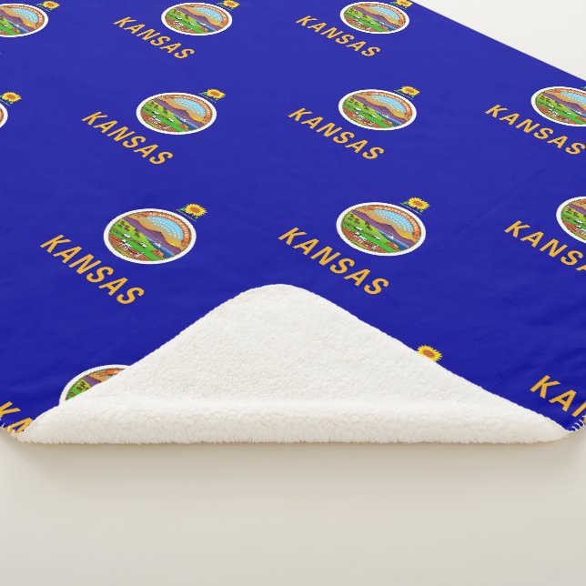 Patriotic Sherpa Blanket mit Flagge von Kansas Sherpadecke (3/4)