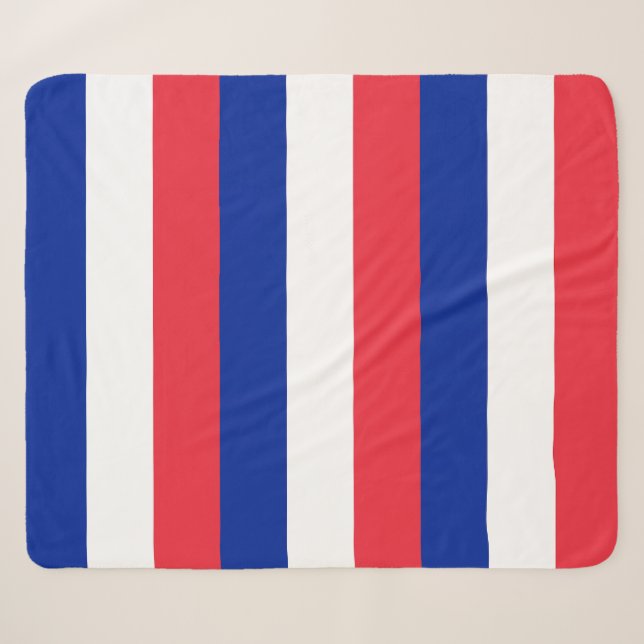 Patriotic Sherpa Blanket mit Frankreich-Flagge Sherpadecke (Vorderseite (Horizontal))