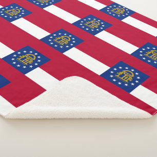 Patriotic Sherpa Blanket mit georgischer Flagge Sherpadecke