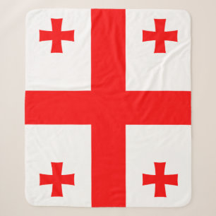 Patriotic Sherpa Blanket mit georgischer Flagge Sherpadecke