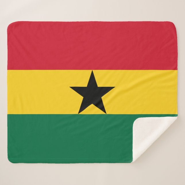 Patriotic Sherpa Blanket mit Ghana-Flagge Sherpadecke (Vorderseite (Horizontal))