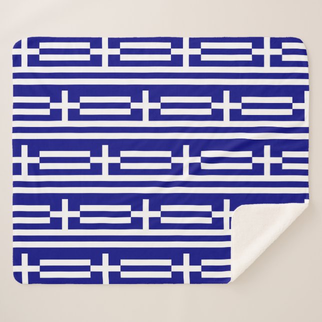 Patriotic Sherpa Blanket mit griechischer Flagge Sherpadecke (Vorderseite (Horizontal))