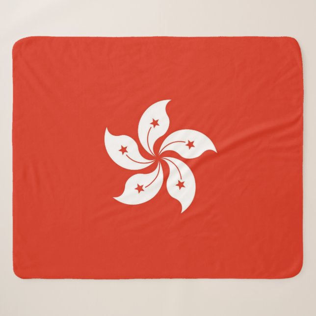 Patriotic Sherpa Blanket mit Hongkong-Flagge Sherpadecke (Vorderseite (Horizontal))