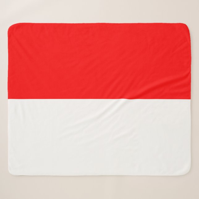 Patriotic Sherpa Blanket mit indonesischer Flagge Sherpadecke (Vorderseite (Horizontal))