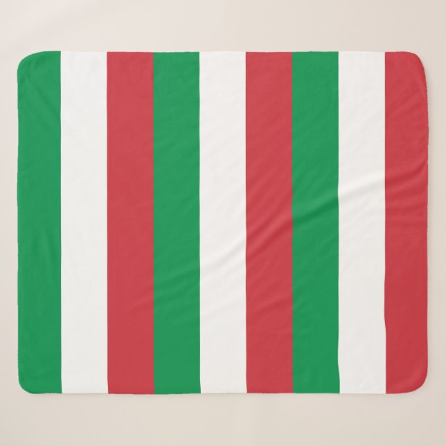 Patriotic Sherpa Blanket mit italienischer Flagge Sherpadecke (Vorderseite (Horizontal))