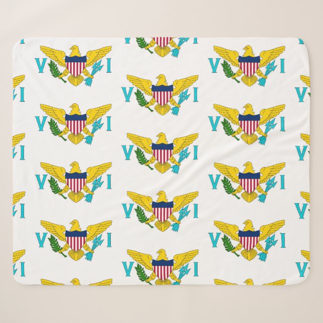 Patriotic Sherpa Blanket mit Jungfrau Islands flag Sherpadecke (Vorderseite (Horizontal))