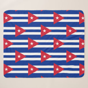 Patriotic Sherpa Blanket mit kubanischer Flagge Sherpadecke