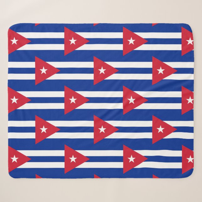Patriotic Sherpa Blanket mit kubanischer Flagge Sherpadecke (Vorderseite (Horizontal))