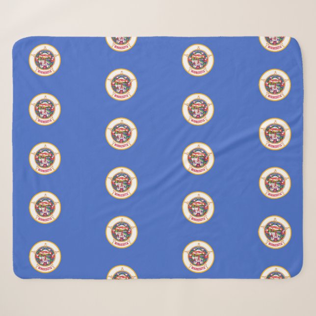 Patriotic Sherpa Blanket mit Minnesota-Flagge Sherpadecke (Vorderseite (Horizontal))
