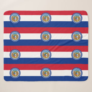 Patriotic Sherpa Blanket mit Missouri-Flagge Sherpadecke