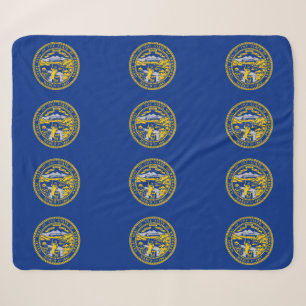 Patriotic Sherpa Blanket mit Nebraska-Flagge Sherpadecke