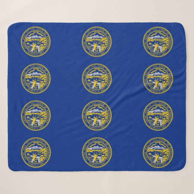 Patriotic Sherpa Blanket mit Nebraska-Flagge Sherpadecke (Vorderseite (Horizontal))