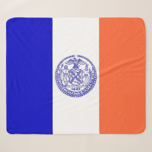 Patriotic Sherpa Blanket mit New Yorker Stadtflagg Sherpadecke