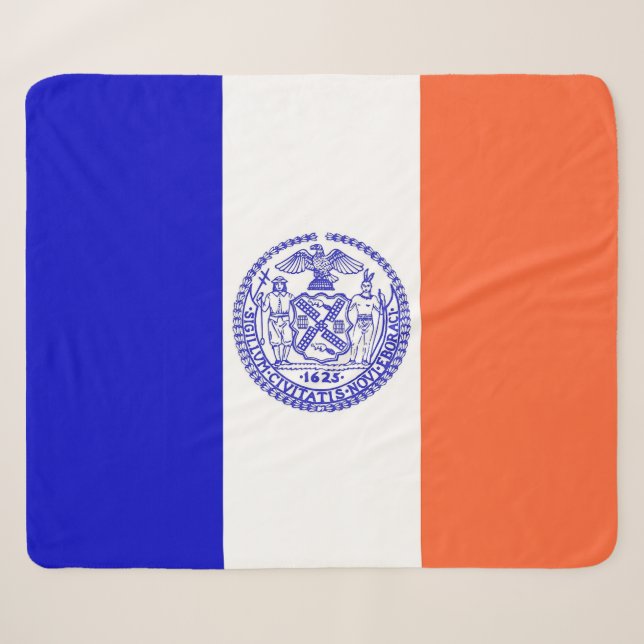 Patriotic Sherpa Blanket mit New Yorker Stadtflagg Sherpadecke (Vorderseite (Horizontal))