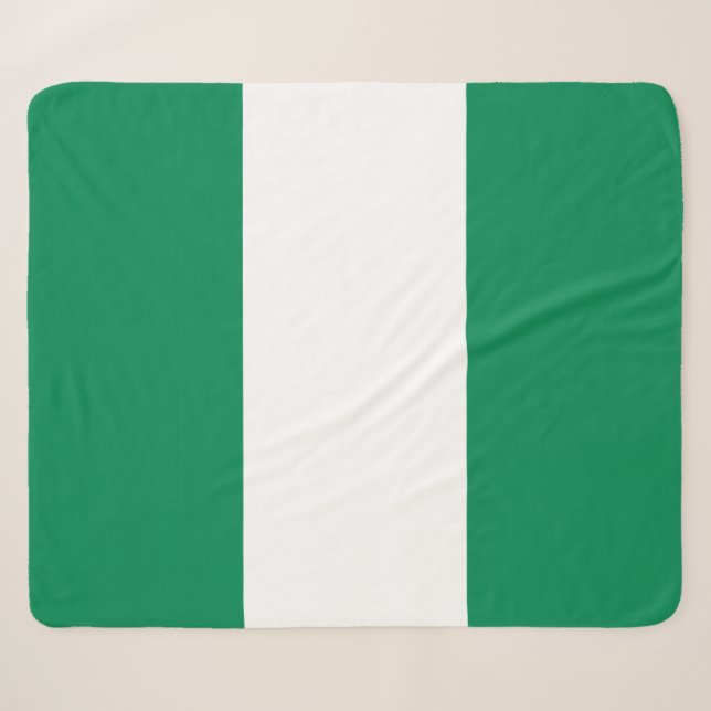 Patriotic Sherpa Blanket mit nigerianischer Flagge Sherpadecke (Vorderseite (Horizontal))