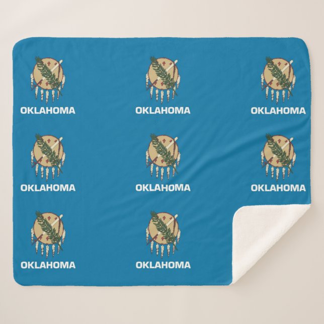 Patriotic Sherpa Blanket mit Oklahoma-Flagge Sherpadecke (Vorderseite (Horizontal))