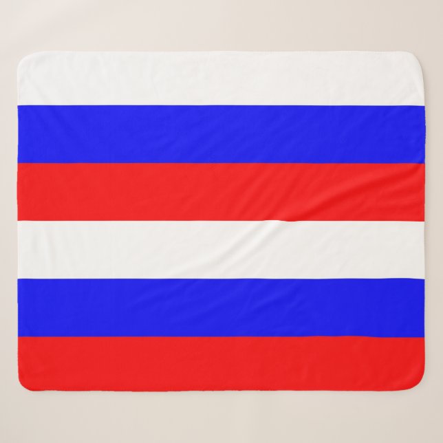 Patriotic Sherpa Blanket mit Russland-Flagge Sherpadecke (Vorderseite (Horizontal))
