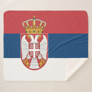 Patriotic Sherpa Blanket mit serbischer Flagge Sherpadecke