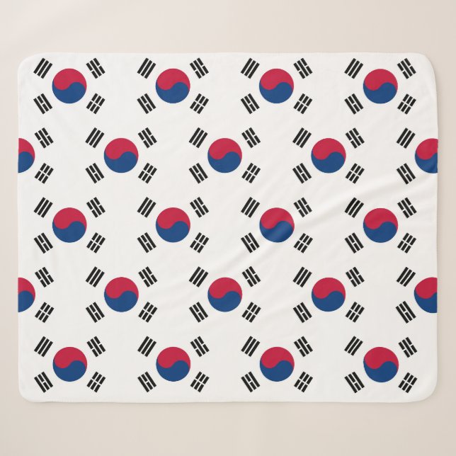 Patriotic Sherpa Blanket mit Südkorea-Flagge Sherpadecke (Vorderseite (Horizontal))