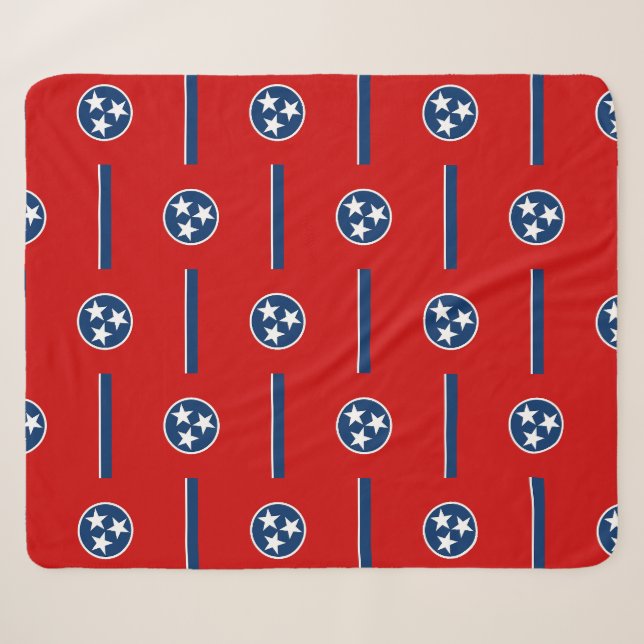 Patriotic Sherpa Blanket mit Tennessee-Flagge Sherpadecke (Vorderseite (Horizontal))