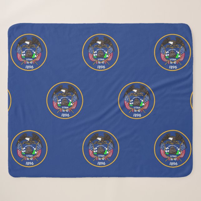 Patriotic Sherpa Blanket mit Utah-Flagge Sherpadecke (Vorderseite (Horizontal))