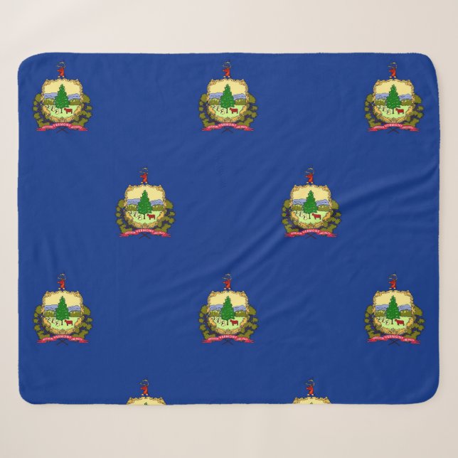 Patriotic Sherpa Blanket mit Vermont-Flagge Sherpadecke (Vorderseite (Horizontal))
