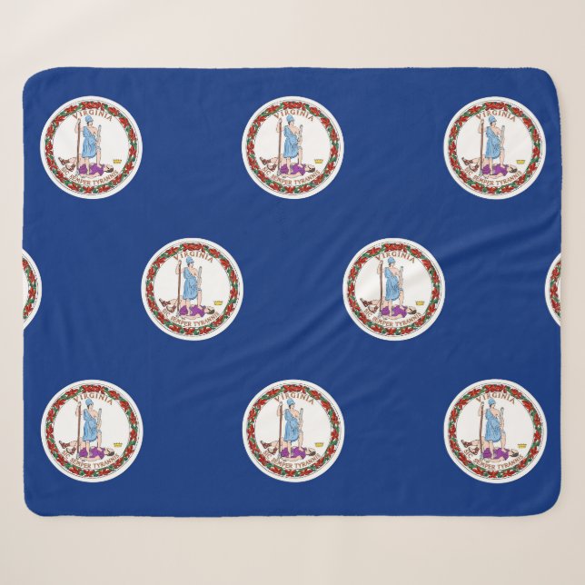 Patriotic Sherpa Blanket mit Virginia-Flagge Sherpadecke (Vorderseite (Horizontal))