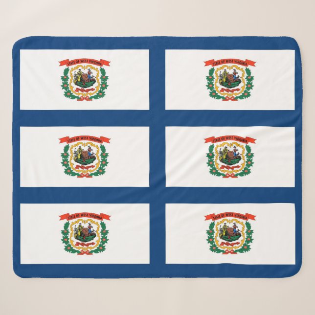 Patriotic Sherpa Blanket mit West Virginia Fahne Sherpadecke (Vorderseite (Horizontal))