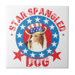 Patriotic Shetland Sheepdog Fliese