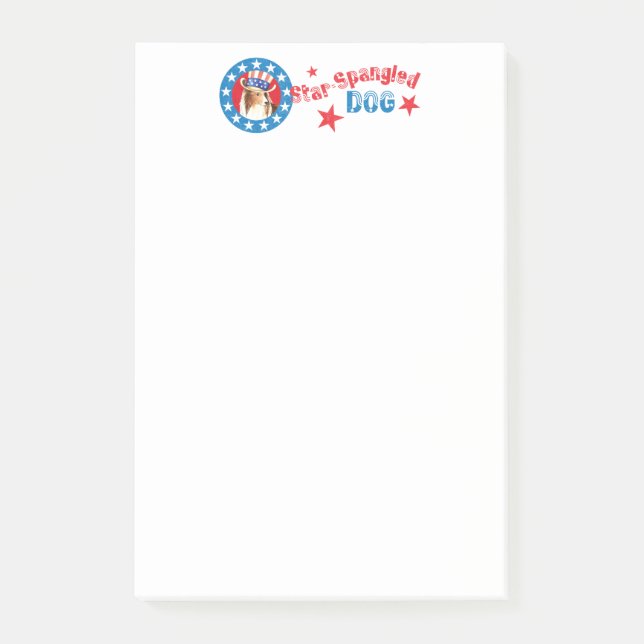 Patriotic Shetland Sheepdog Post-it Klebezettel (Vorderseite)