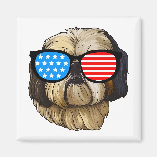 Patriotic Shih Tzu Magnet (Vorne)