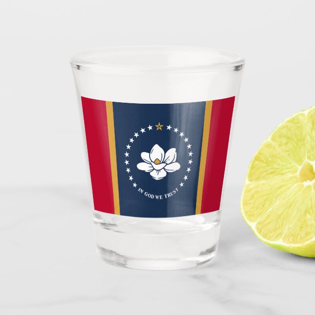 Patriotic shot glass with flag of Mississippi Schnapsglas (Vorderseite)