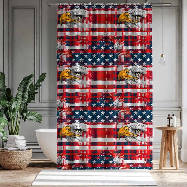 Patriotic Shower Curtain Eagle & Flag Home Style Duschvorhang (Patriotic Shower Curtain Eagle & Flag Home Style)