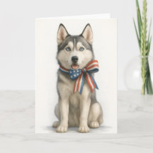 Patriotic Siberian Husky Laptop Sleeve
