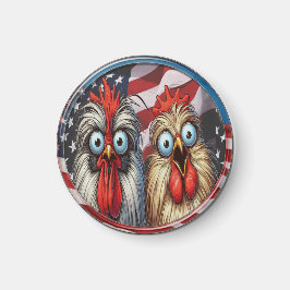 "Patriotic Silkie Chickens" Funny Magnet