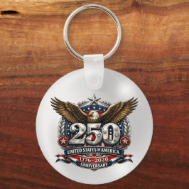 Patriotic Silver Semiquincentennial Emblem Schlüsselanhänger