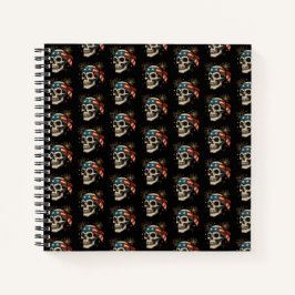 Patriotic Skull & Fireworks Notizbuch
