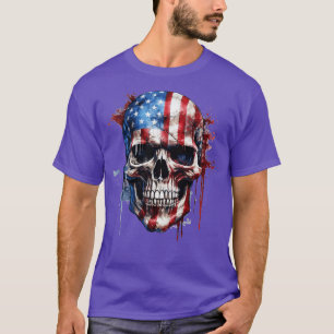 Patriotic Skull USA Skeleton 4. Juli US Amerika T-Shirt